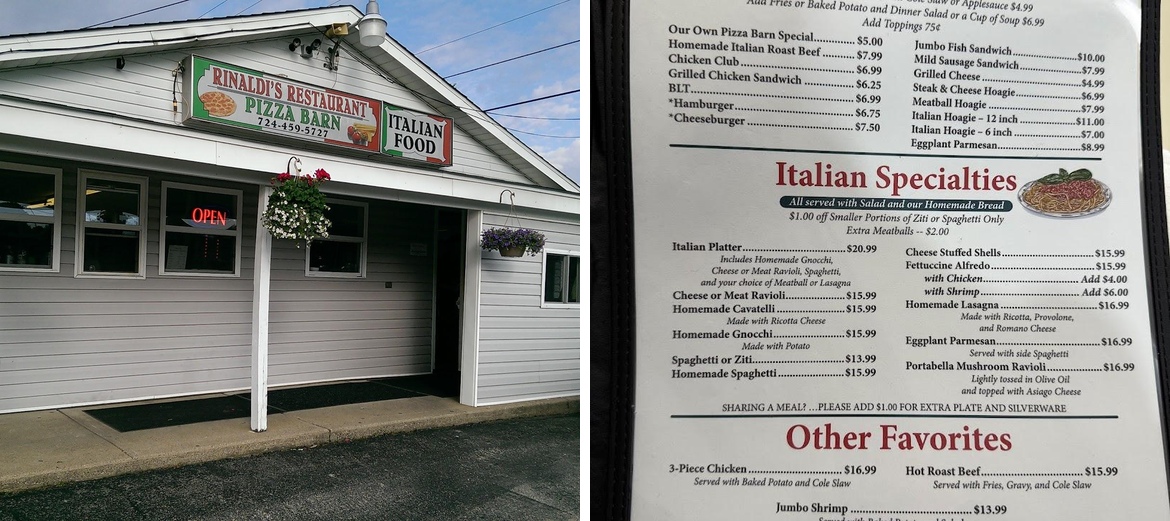 Pizza Barn Menu